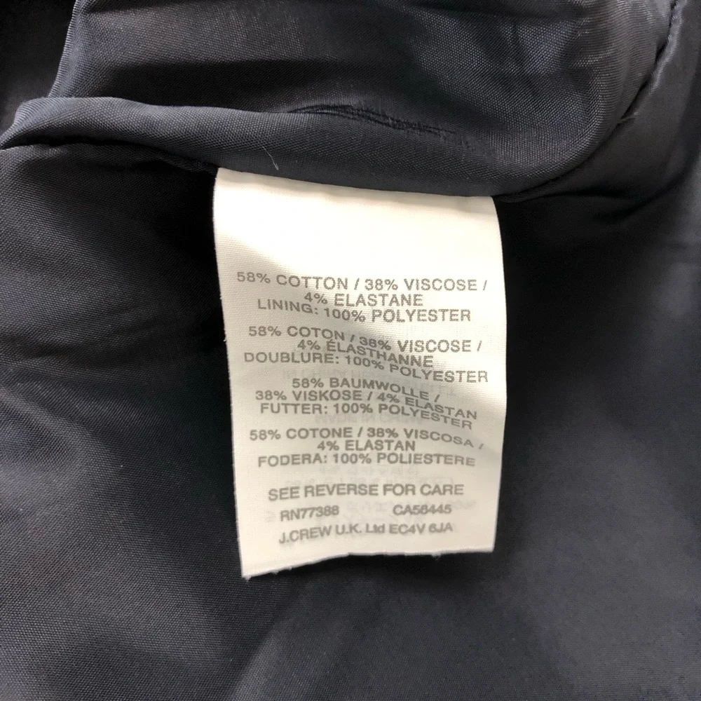 J Crew Cotton Blend Navy Blue Ladder Stitch Pockets Sheath Career Dress 10P - Picture 9 of 15